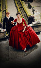 Load image into Gallery viewer, CUSTOM ORDER - Iconic Claire Fraser–Inspired Red English Gown (18-Inch Doll Size) 2 week turn around time