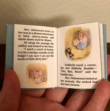 Load image into Gallery viewer, Mrs. Tittlemouse by Beatrix Potter miniature book for 18 inch Dolls | Doll Library | Dollhouse Accessories