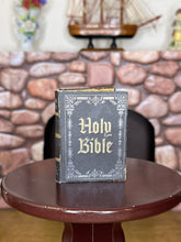 Load image into Gallery viewer, NEW! Old Family Vintage Looking Holy Bible | Gold Embossed Miniature Book for 18 inch Dolls 1:3 Scale | Gold Pages | Vintage Paper