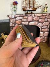 Load image into Gallery viewer, NEW! Old Family Vintage Looking Holy Bible | Gold Embossed Miniature Book for 18 inch Dolls 1:3 Scale | Gold Pages | Vintage Paper