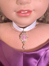 Load image into Gallery viewer, Pink & Gold Cameo Choker Necklace for 18inch Dolls | Doll Jewelry | Historical Doll