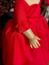 Load image into Gallery viewer, CUSTOM ORDER - Iconic Claire Fraser–Inspired Red English Gown (18-Inch Doll Size) 2 week turn around time