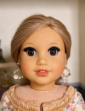 Load image into Gallery viewer, Floral Gold Dangle Charms for 18" Doll Earrings – Bee & Blossom Hoop Design - DANGLES ONLY