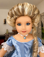 Load image into Gallery viewer, Blue Cameo Choker Necklace for 18 inch Dolls | Handmade Doll Jewelry