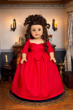 Load image into Gallery viewer, CUSTOM ORDER - Iconic Claire Fraser–Inspired Red English Gown (18-Inch Doll Size) 2 week turn around time
