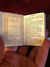Load image into Gallery viewer, Jane Austen's Trio of miniature books for 18 inch Dolls - Sense and Sensibility, Emma &amp; Pride and Prejudice 1:3 Scale
