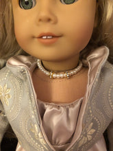 Load image into Gallery viewer, Pearl and Diamond Necklace for 18 inch Dolls | Doll Jewelry
