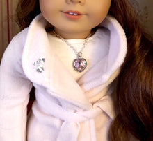 Load image into Gallery viewer, Pink Rhinestone Heart Necklace for 18 inch Dolls
