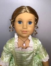 Load image into Gallery viewer, Pink Cameo Gold Necklace for 18inch Dolls | Doll Jewelry | Historical Doll Jewelry
