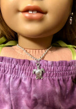 Load image into Gallery viewer, Silver Turtle Necklace for 18 inch Dolls | Doll Jewelry
