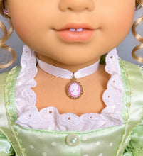 Load image into Gallery viewer, Pink Cameo Choker Necklace for 18inch Dolls | Doll Jewelry | Historical Doll | Historical Doll
