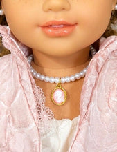 Load image into Gallery viewer, Pearl Pink Cameo Necklace for 18 inch Dolls | Doll Jewelry
