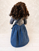 Load image into Gallery viewer, Outlander-Inspired Claire Fraser Doll Outfit for 18-Inch Dolls | Handmade Historical Dress, Jacket, Petticoat, Fichu &amp; Handbag
