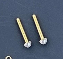 Load image into Gallery viewer, Pearl Earring Posts for 18 inch Dolls | 2mm Studs Gold | Doll Jewelry
