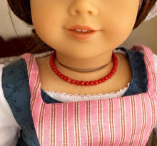 Load image into Gallery viewer, Coral Bead Necklace for 18 inch Dolls | Doll Jewelry | Historical Doll
