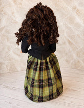 Load image into Gallery viewer, Outlander Inspired Claire Fraser Scottish Doll Outfit | 18 Inch Doll Historical Highland Costume | Green Plaid
