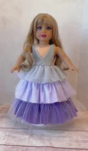 Load and play video in Gallery viewer, Speak Now Taylor Swift Inspired Purple Era’s Tour Dress for 18 inch American Girl Dolls
