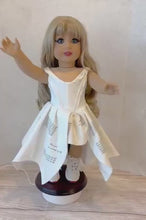 Load and play video in Gallery viewer, Tortured Poets Department Taylor Swift Inspired White Era’s Tour Dress for 18 inch American Girl Dolls
